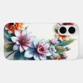 花の束エレガント水色 Case-Mate iPhoneケース (裏面 (横))