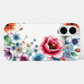 花の束エレガント水色 Case-Mate iPhoneケース (裏面 (横))