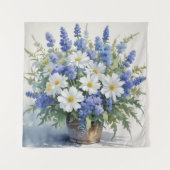 花の束 エレガントな水彩画 タペストリー (正面)