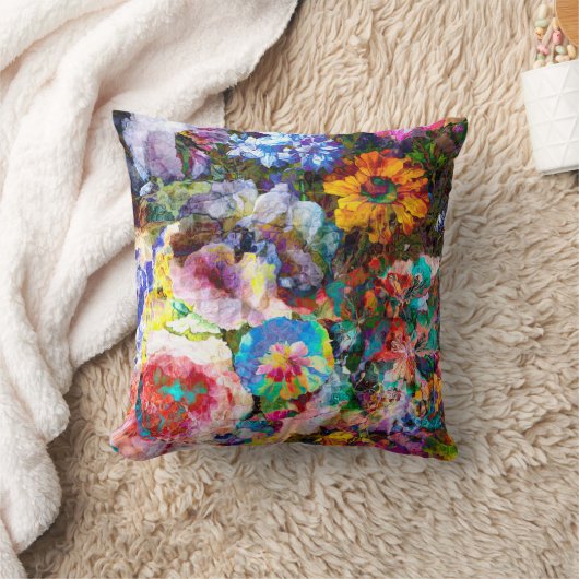 花の枕 クッション (ブランケット)