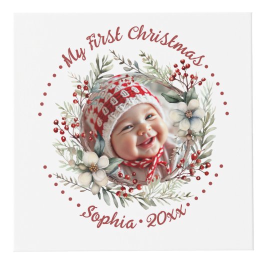 花の果実のフォトキューブとクリスマスリース フォトキューブ (正面)