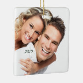 花の枝にヴィンテージの鳥の写真 セラミックオーナメント (右)