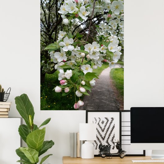 花の枝に ポスター (ホームオフィス)