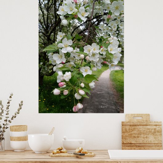 花の枝に ポスター (キッチン)