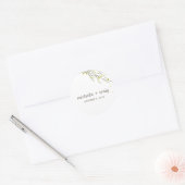 花の枝の好意ステッカー – ライム ラウンドシール (封筒)