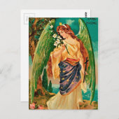 花の枝を持つ天使 ポストカード (正面/裏面)