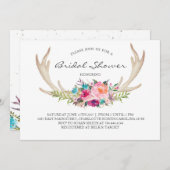 花の枝角のbohoのシャワーの招待状 招待状 (正面/裏面)
