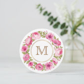 花の枠のモノグラムカスタム招待状 招待状 (スタンド正面)