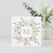 花の枠のモノグラムカスタム招待状 招待状 (スタンド正面)