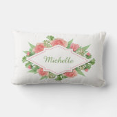 花の枠の装飾用クッション ランバークッション (裏面)