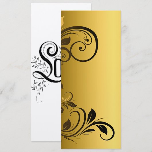 花の枠縁ど 招待状 (正面/裏面)