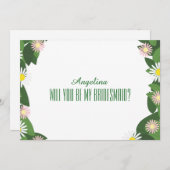 花の柄お前は俺の花嫁になってくれるか? 招待状 (正面/裏面)