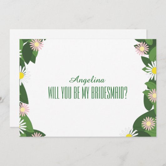 花の柄お前は俺の花嫁になってくれるか? 招待状 (正面/裏面)