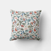 花の柄のカラフルうれしそうな青オレンジの花 クッション (裏面)