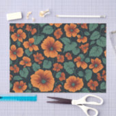 花の柄ナスタチウム花 薄葉紙 (クラフト)