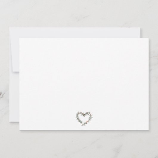 花の柄ハートは私の花嫁になる 招待状 (裏面)