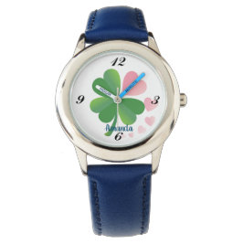 「花の柄」デザインカスタムeWatch Blue 腕時計