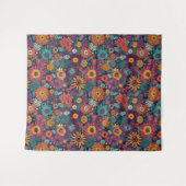 花の柄、花束カラフル。 タペストリー (正面(横))