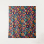 花の柄、花束カラフル。 タペストリー (正面)