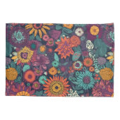 花の柄、花束カラフル。 枕カバー (裏面)