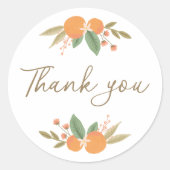 花の柑橘 ブライダルシャワー 感謝 ラウンドシール (正面)
