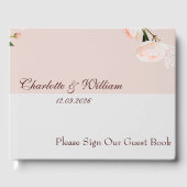 花の柔らかい紫と灰色の効果 ゲストブック (正面)