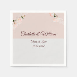 花の柔らかい紫と灰色の効果 スタンダードカクテルナプキン