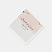 花の柔らかい紫と灰色の効果 スタンダードカクテルナプキン (角)