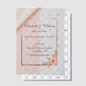 花の柔らかい紫と灰色の効果 ベラム紙招待状 (オフセット (招待状))