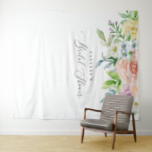 花の桃色のウェディングシャワーの写真撮影用背景 タペストリー (インサイチュ(横))