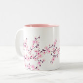 花の桜のピンクと白 ツートーンマグカップ (正面左)