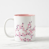 花の桜のピンクと白 ツートーンマグカップ (左)
