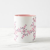 花の桜のピンクと白 ツートーンマグカップ (中央)