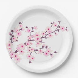 花の桜のピンクと白 ペーパープレート