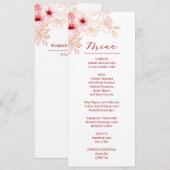 花の桜のピンクの白い結婚式 招待状 (正面/裏面)