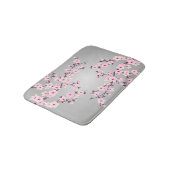 花の桜のピンク グレー バスマット (アングル)