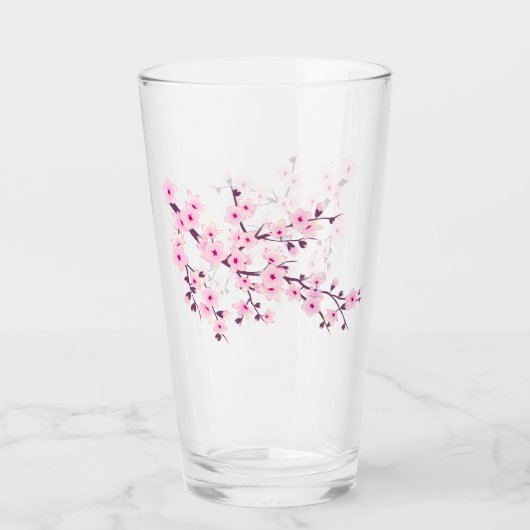 花の桜のピンク タンブラーグラス (正面)