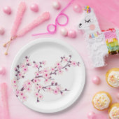花の桜の花 ピンク 白 ペーパープレート (パーティー)