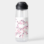 花の桜 | ピンク 白 モノグラム ウォーターボトル (背面)