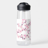 花の桜 | ピンク 白 モノグラム ウォーターボトル (正面)