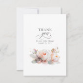 花の植物のウェディングシャワーのお礼 サンキューカード (正面)