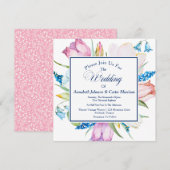 花の植物のウェディング招待状 招待状 (正面/裏面)