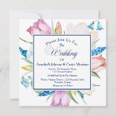 花の植物のウェディング招待状 招待状 (正面)