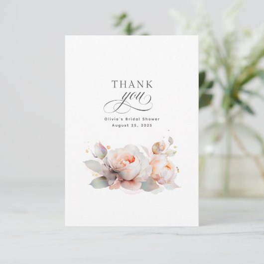 花の植物のブライダルシャワーのお礼 サンキューカード (スタンド正面)