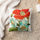 花の植物の花のケシの装飾用クッション クッション (ブランケット)