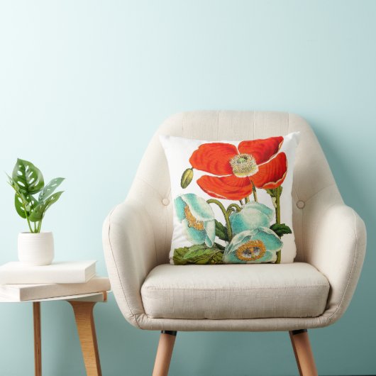 花の植物の花のケシの装飾用クッション クッション (椅子)