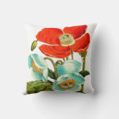 花の植物の花のケシの装飾用クッション クッション (裏面)