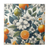 花の植物性のオレンジ タイル (正面)