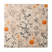 花の植物性のオレンジ タイル (正面)