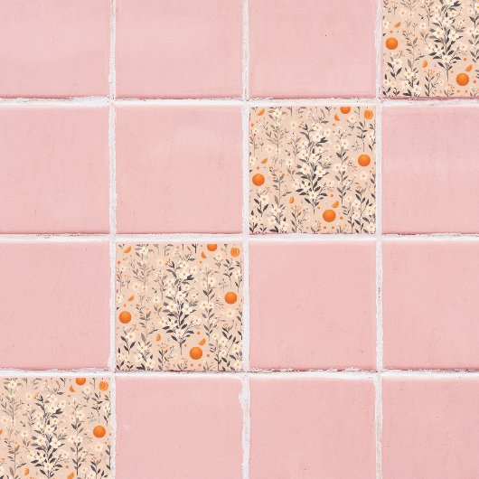 花の植物性のオレンジ タイル